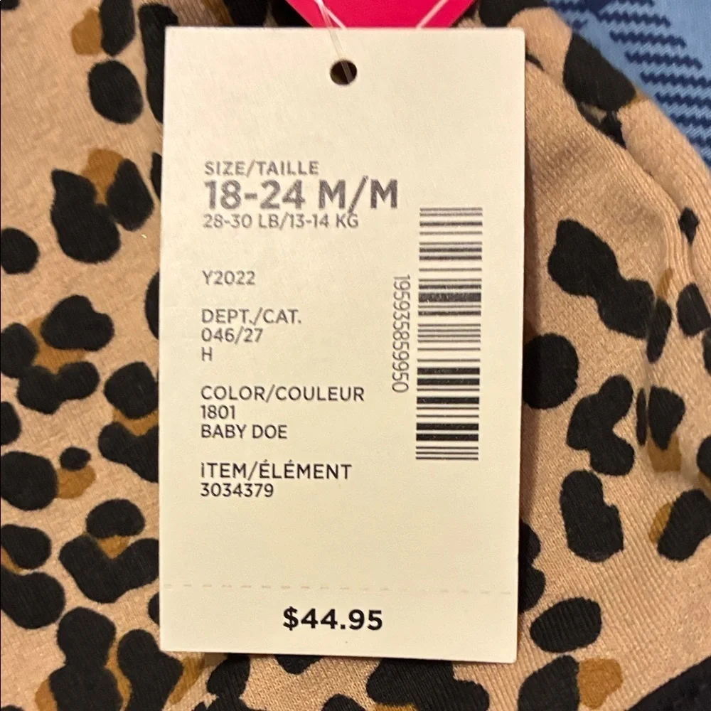 NWT Gymboree Leopard Print Dress with Black Details and detached bloomers 18-24